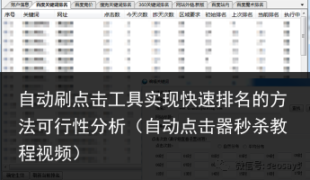自动刷点击工具实现快速排名的方法可行性分析