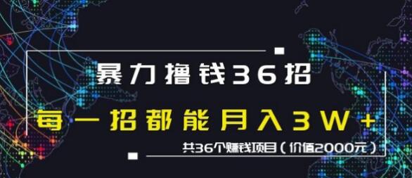 图片[1]-蜘蛛火暴力撸钱36招，共36个赚钱项目价值2000元