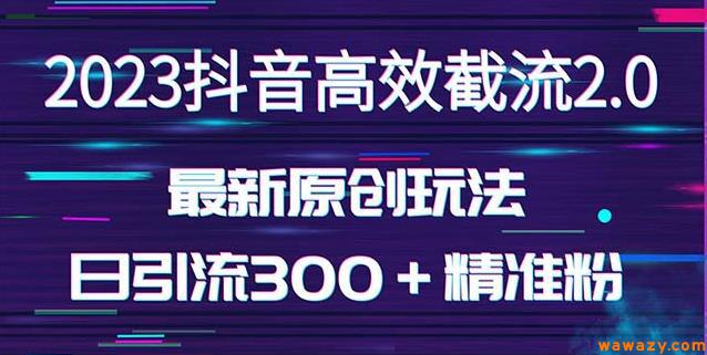 日引300＋创业粉，独家抖音高效截流2.0玩法（价值1280）
