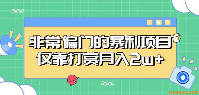 非常偏门的暴利项目，仅靠打赏月入2w+