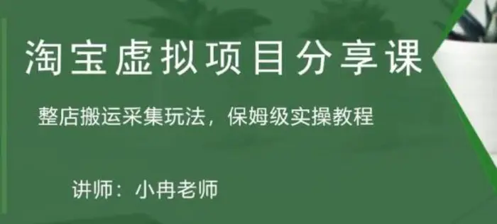 淘宝虚拟整店搬运采集玩法分享课：整店搬运采集玩法，保姆级实操教程