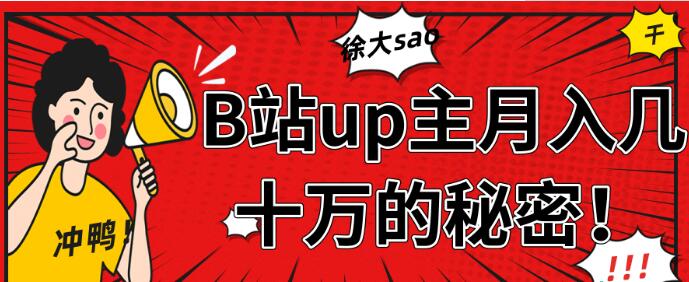 图片[1]-从徐大sao的成功中分析，B站up主月入几十万+【视频教程】