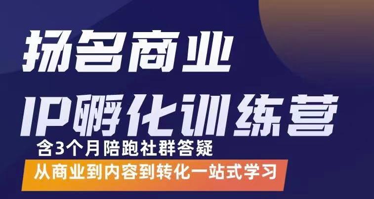 图片[1]-杨名商业IP孵化训练营，从商业到内容到转化一站式学 价值5980元