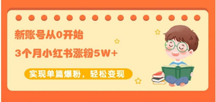 图片[1]-生财小红书涨粉变现：新账号从0开始3个月小红书涨粉5W+实现单篇爆粉