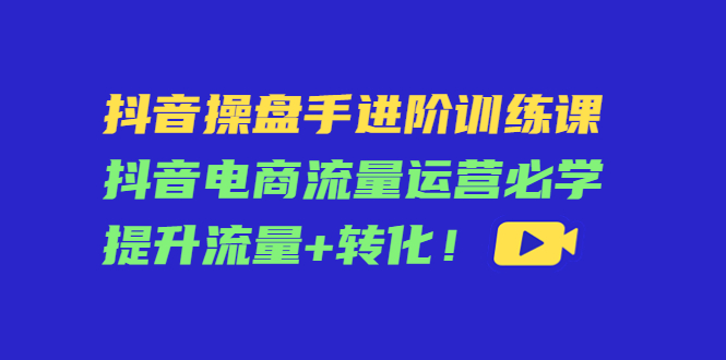 图片[1]-抖音操盘手进阶训练课：抖音电商流量运营必学，提升流量+转化