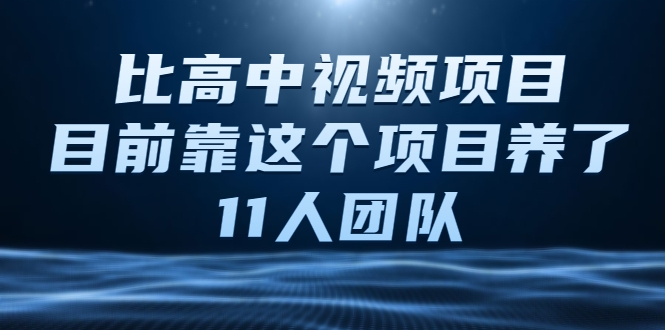 图片[1]-比高中视频项目，目前靠这个项目养了11人团队【视频课程】