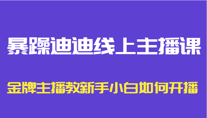 图片[1]-暴躁迪迪线上主播课，金牌主播教新手小白如何开播