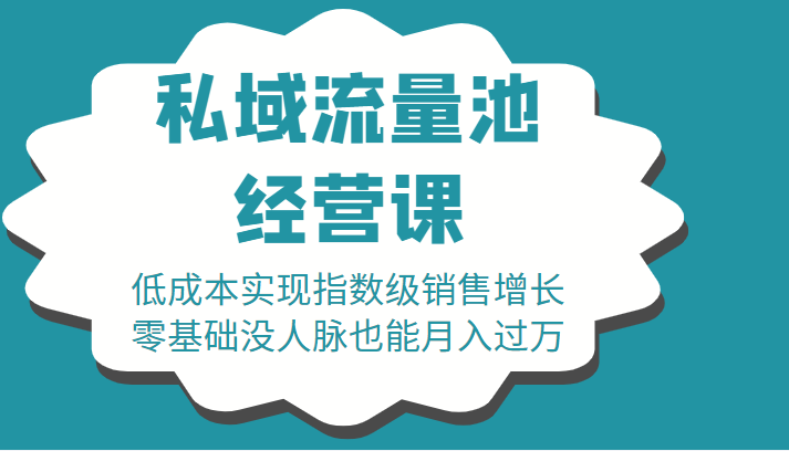 图片[1]-16堂私域流量池经营课：低成本实现指数级销售增长，零基础没人脉也能月入过万