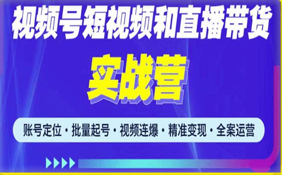2023最新微信视频号短视频和直播带货实战营，小白也能玩转视频号短视频和直播运营