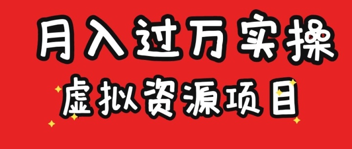 虚拟资源项目实操月入过万