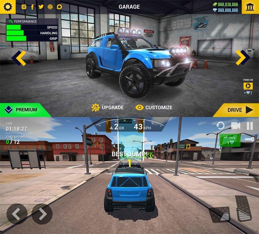 休闲开放类游戏终极越野模拟器 超多车型选