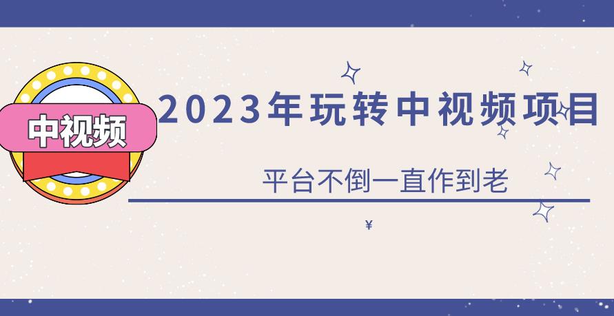2023最新一心0基础玩转中视频项目：平台不倒，一直做到老【揭秘】