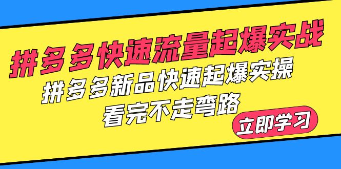 （6253期）拼多多-快速流量起爆实战，拼多多新品快速起爆实操，看完不走弯路-1