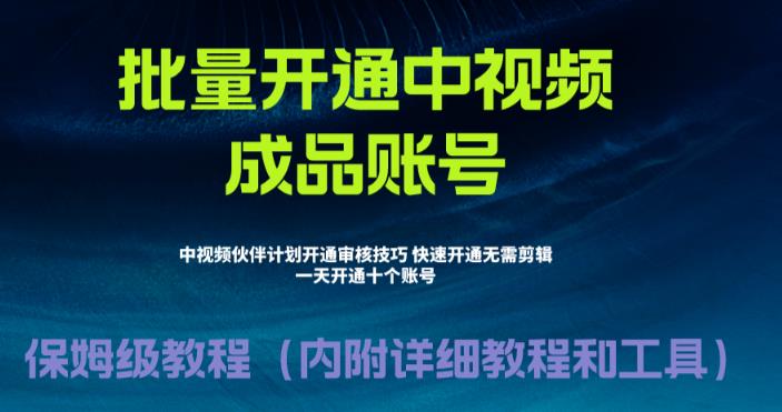 外面割1980的暴力开通中视频计划教程，内附快速通过审核的详细方法，适合任何人做的项目！