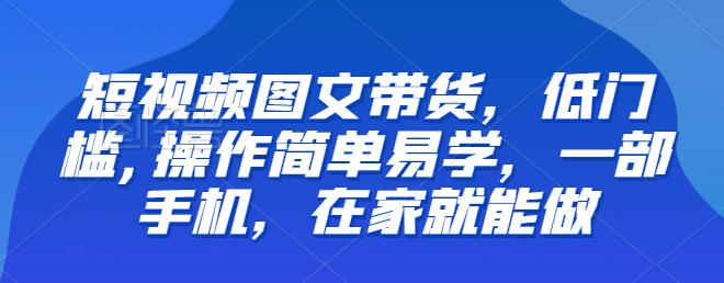 【推荐】短视频图文带货，低门槛操作简单易上手，一部手机在家就能做