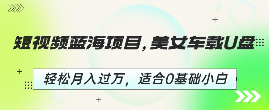 短视频蓝海项目，美女车载U盘，轻松月入过万，适合0基础小白【揭秘】