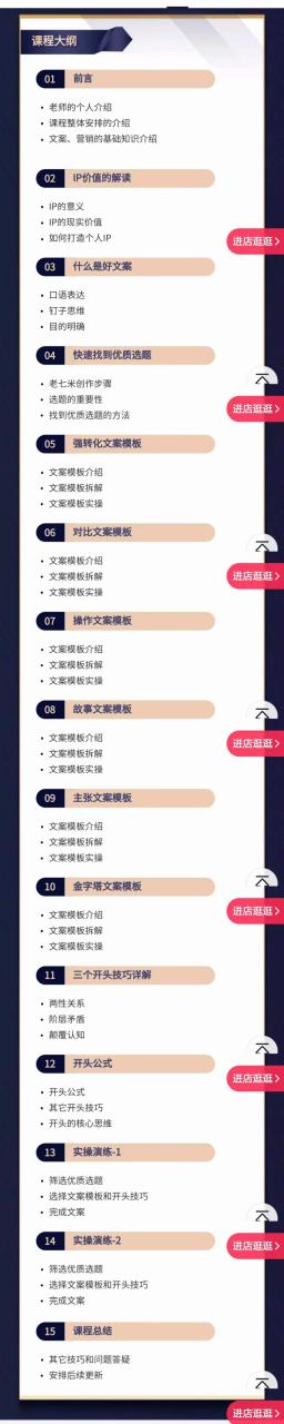 （4019期）老七米文案方法论：带你掌握文案底层逻辑 点字成金（15节课时）