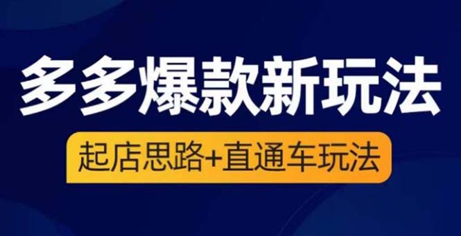 图片[1]-（6028期）2023拼多多爆款·新玩法：起店思路+直通车玩法（3节精华课）-蛙蛙资源网