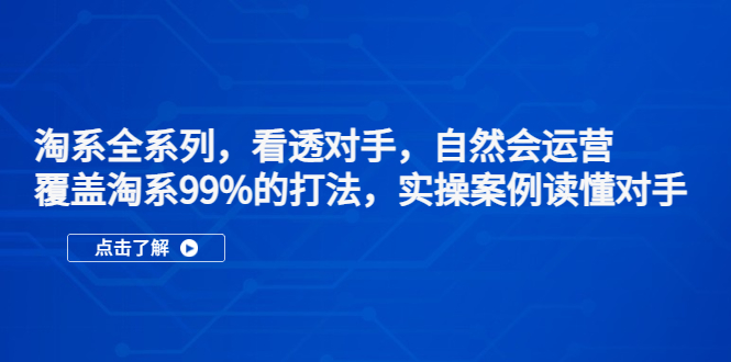 图片[1]-（5233期）淘系全系列，看透对手，自然会运营，覆盖淘系99%·打法，实操案例读懂对手-蛙蛙资源网