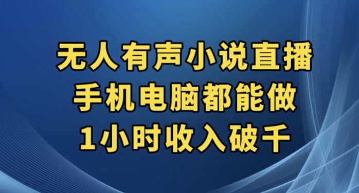 抖音无人有声小说直播，手机电脑都能做，1小时收入破千【揭秘】-1