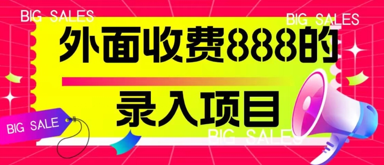 图片[1]-外面收费888的录入项目，简单操作，适合小白操作-蛙蛙资源网