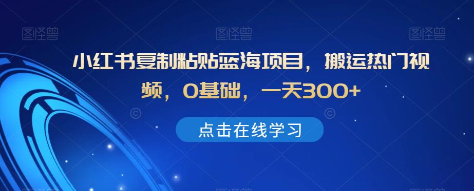 图片[1]-小红书复制粘贴蓝海项目，搬运热门视频，0基础，一天300+-蛙蛙资源网