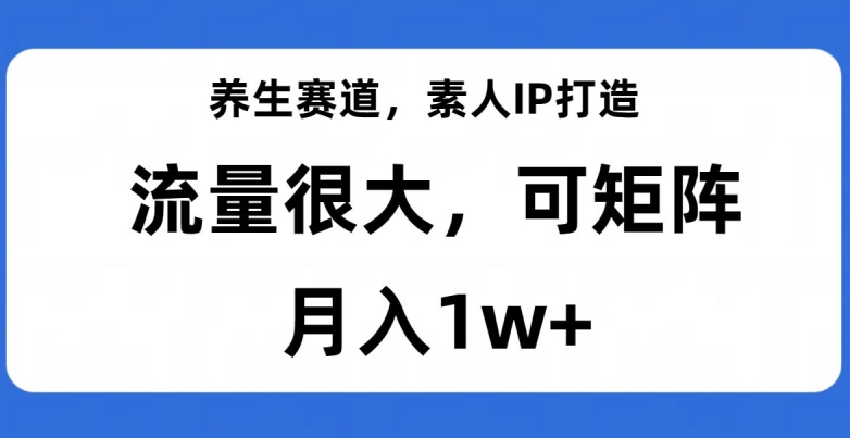 图片[1]-养生赛道，素人IP打造，流量很大，可矩阵，月入1w+【揭秘】-蛙蛙资源网