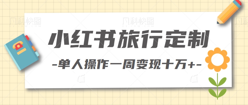 高客单价的私域项目，小红书旅行定制全套玩法拆解。单人操作一周变现十万+