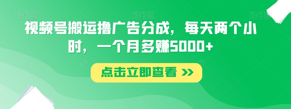 图片[1]-视频号搬运撸广告分成，每天两个小时，一个月多赚5000+-蛙蛙资源网