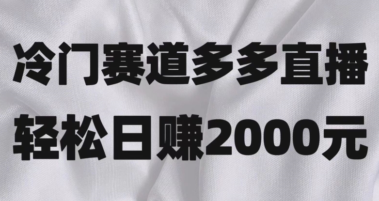 图片[1]-冷门赛道拼多多直播，简单念稿子，日收益2000＋【揭秘】-蛙蛙资源网