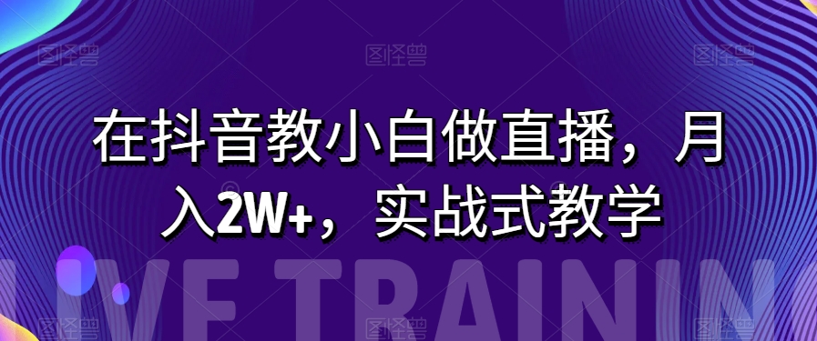 图片[1]-在抖音教小白做直播，月入2W+，实战式教学【揭秘】-蛙蛙资源网