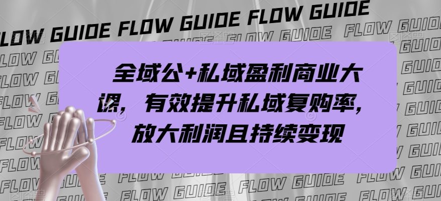 图片[1]-全域公+私域盈利商业大课，有效提升私域复购率，放大利润且持续变现-蛙蛙资源网