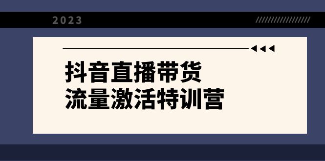 图片[1]-抖音直播带货-流量激活特训营，入行新手小白主播必学（21节课+资料）-蛙蛙资源网