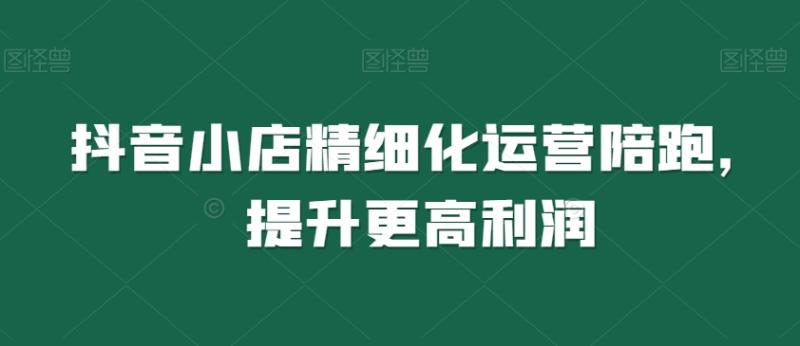 图片[1]-抖音小店精细化运营陪跑，提升更高利润-蛙蛙资源网