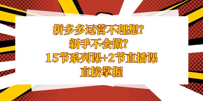 图片[1]-（8479期）拼多多运营不理想？新手不会做？15节系列课+2节直播课，直接掌握-蛙蛙资源网