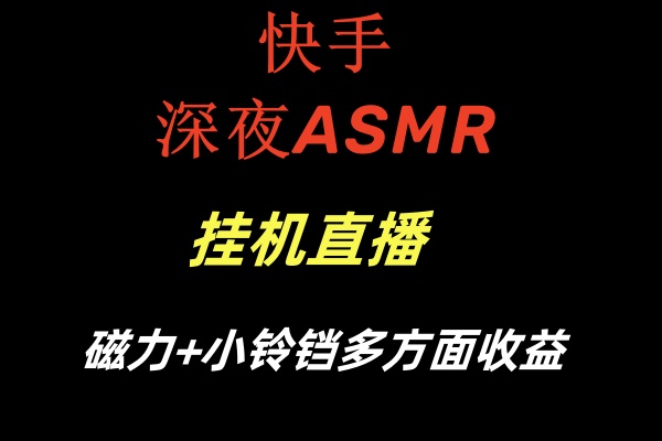 图片[1]-快手深夜ASMR挂机直播磁力+小铃铛多方面收益-蛙蛙资源网