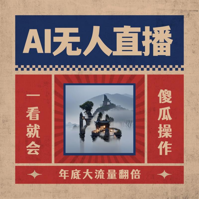 （8798期）AI无人直播一看就会，日入1000+无需真人出镜，小白迅速上手开播，下播就提现的项目