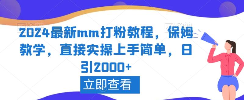 图片[1]-2024最新mm打粉教程，保姆教学，直接实操上手简单，日引2000+【揭秘】-蛙蛙资源网