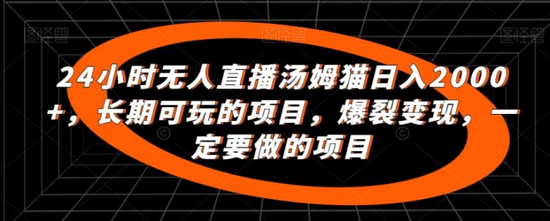 图片[1]-24小时无人直播汤姆猫日入2000+，长期可玩的项目，爆裂变现，一定要做的项目-蛙蛙资源网