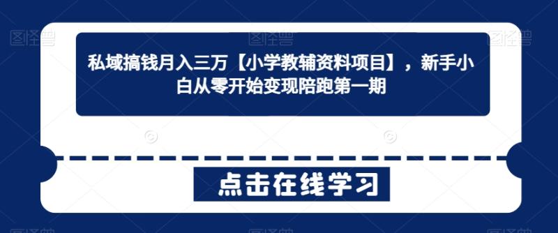 图片[1]-私域搞钱月入三万【小学教辅资料项目】，新手小白从零开始变现陪跑第一期-蛙蛙资源网