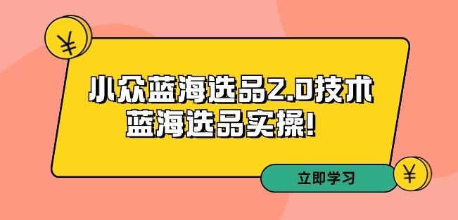 图片[1]-拼多多培训第33期：小众蓝海选品2.0技术-蓝海选品实操！-蛙蛙资源网