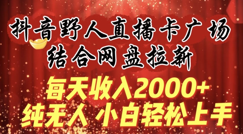 图片[1]-每天收入2000+，抖音野人直播卡广场，结合网盘拉新，纯无人，小白轻松上手-蛙蛙资源网