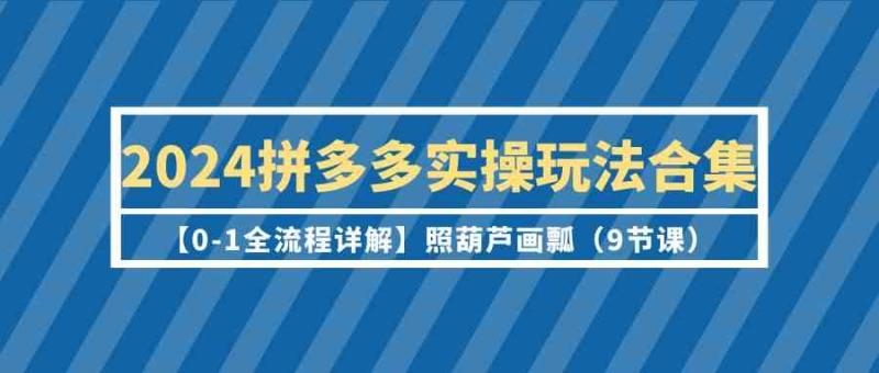 2024拼多多实操玩法合集【0-1全流程详解】照葫芦画瓢（9节课）-1