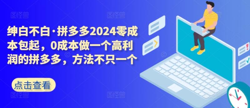 图片[1]-拼多多2024零成本包起，0成本做一个高利润的拼多多，方法不只一个-蛙蛙资源网