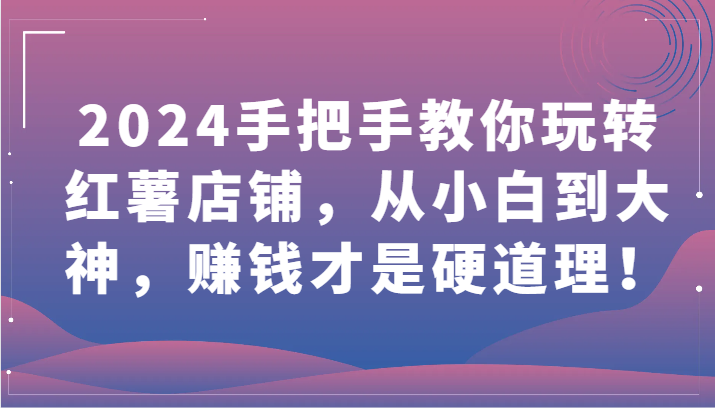 2024手把手教你玩转红薯店铺，从小白到大神，赚钱才是硬道理！-1