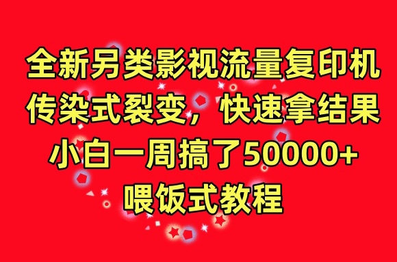 图片[1]-全新另类影视流量复印机，传染式裂变，快速拿结果，小白一周搞了50000+，喂饭式教程-蛙蛙资源网