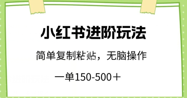 图片[1]-小红书进阶玩法，一单150-500+，简单复制粘贴，小白也能轻松上手-蛙蛙资源网