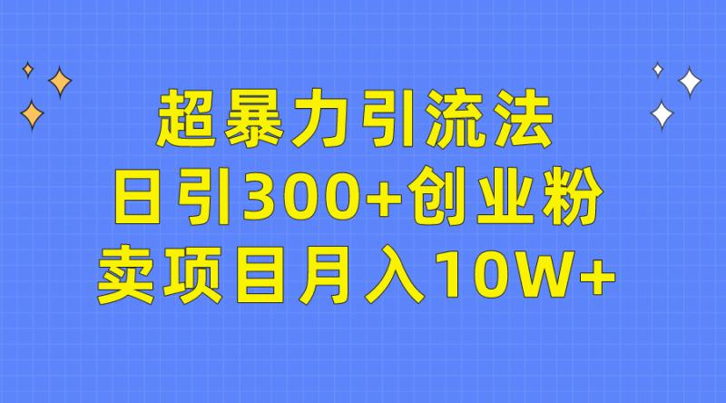 图片[1]-（9954期）超暴力引流法，日引300+创业粉，卖项目月入10W+-蛙蛙资源网