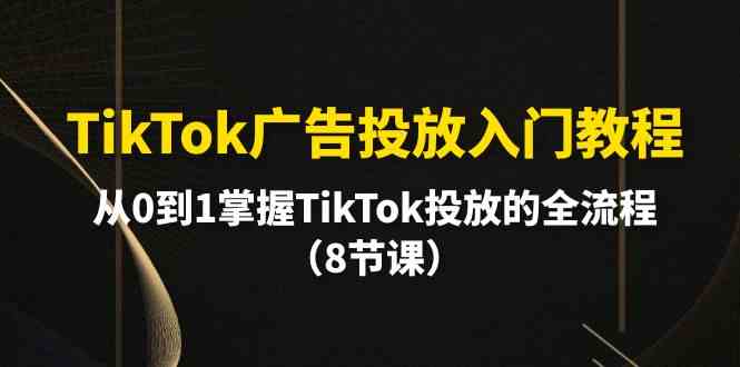 图片[1]-TikTok广告投放入门教程，从0到1掌握TikTok投放的全流程（8节课）-蛙蛙资源网