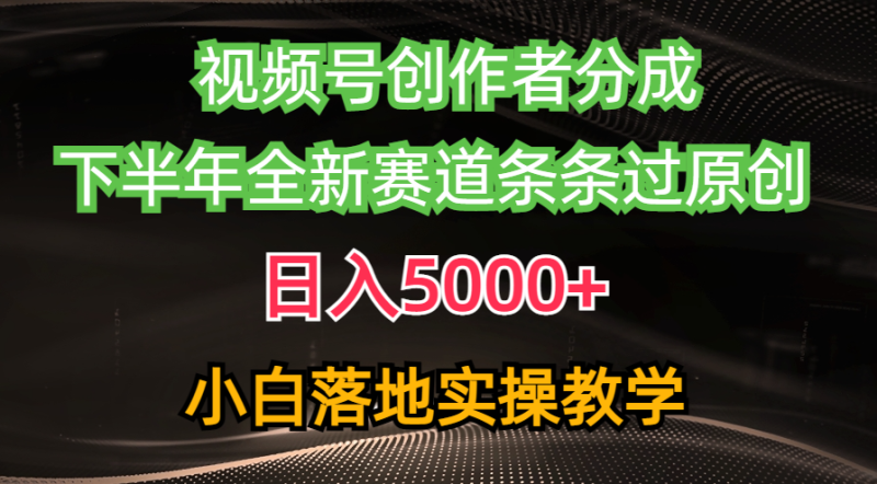 图片[1]-（10294期）视频号创作者分成最新玩法，日入5000+ 下半年全新赛道条条过原创，小白落地实操教学-蛙蛙资源网